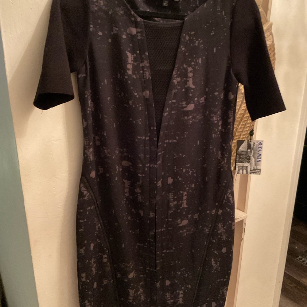 Elie Tahari Black Abstract Mini Dress